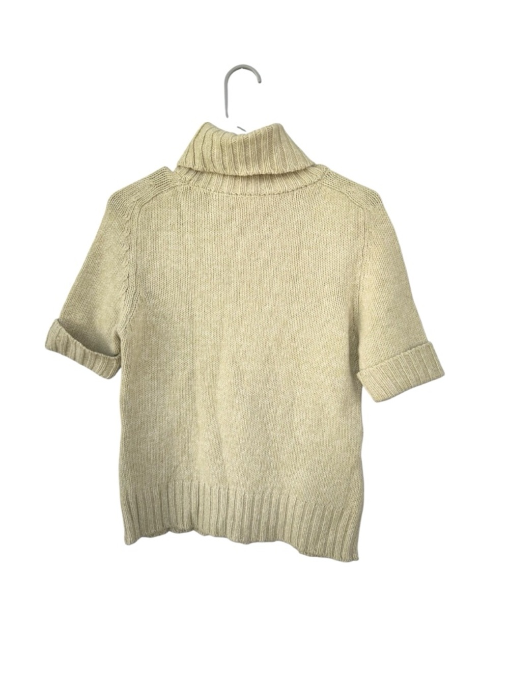 Escada Cashmere Wool Blend Short Sleeve Turtleneck Sweater - Size 36 - Green - Picture 8 of 13